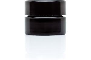 Infinity Jars Classic Black Glass Jar 5 ml (.17 fl oz) Ultraviolet Airtight Smell Proof Refillable Container Screw top Jar for Long term storage Coffee, Spices, Dried Goods Jar for Kitchen 10 Pack