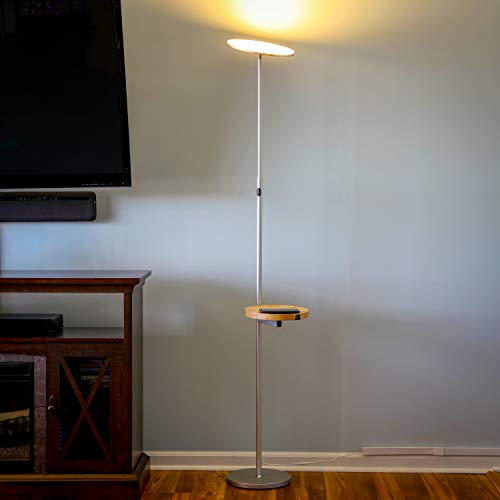 Brightech Sky Ultra LED Floor Lamp Wireless Charging and Table Top Shelf Tall Standing