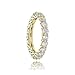 Hoops & Loops Yellow Gold Flashed Sterling Silver Cubic Zirconia 3mm Round-Cut Eternity Band Ring