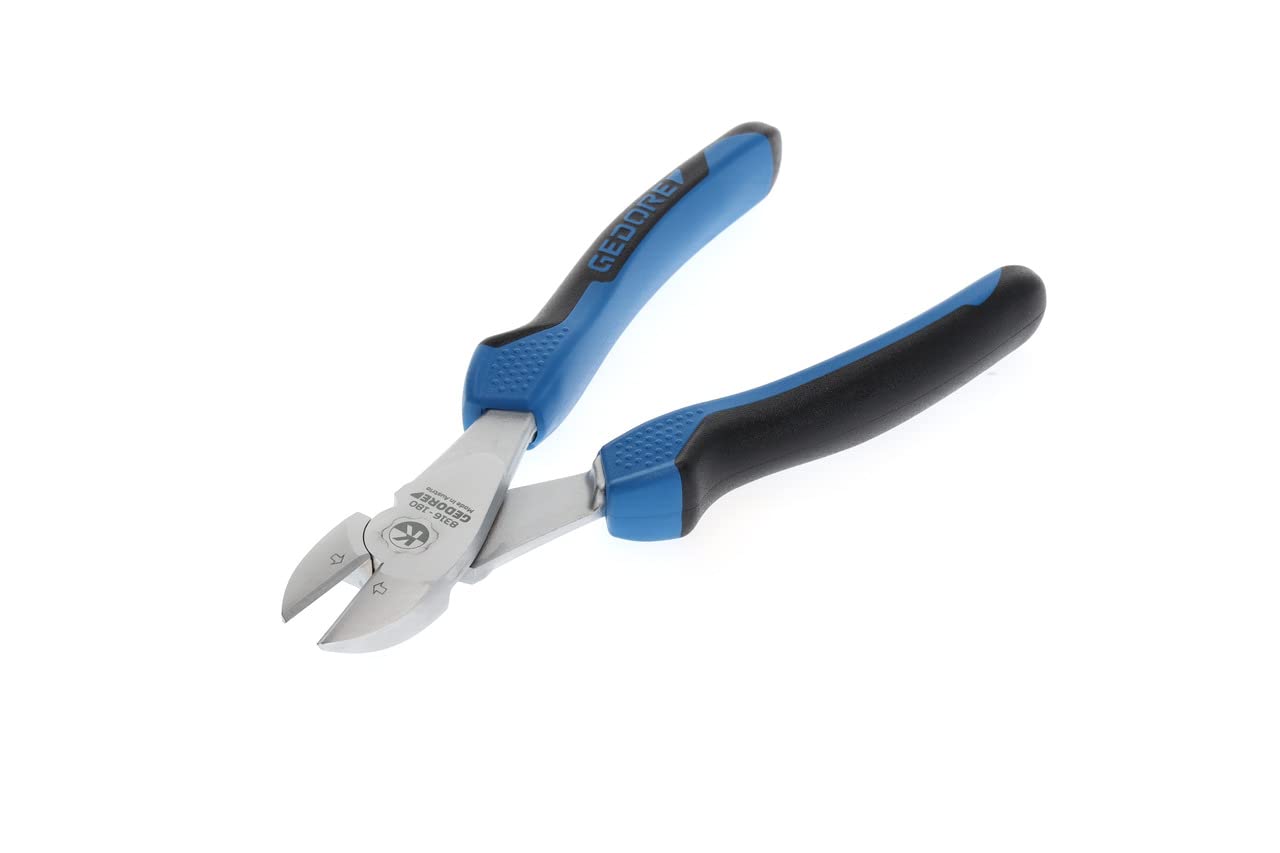 GEDORE Power side cutter for hard wire / piano wire to 2 mm dia., 2C grips, Hardened, Length 180 mm, 8316-180 JC