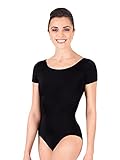 Adult Short Sleeve Leotard,D5102BLKL,Black,Large