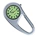 Silver Clip on Carabiner FOB Watch Green Luminous Dial Ideal for Doctors Nurses
