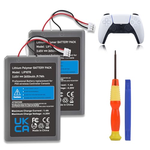 Pickle Power 2 Pack for PS5 Controller Battery, 2650mAh LIP1708 Battery for Sony PS5 Playstation 5 DualSense CFI-ZCT1W Wireless Controller