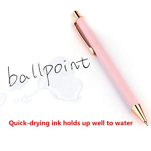 Ballpoint Pens, 4 PCS Retractable Pen Black Ink Medium Point (1.0mm) Click Ball Pens Rose Gold Office Supplies for Men, Women, Students, Business - Thumbnail 4