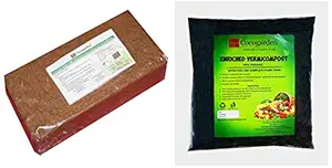 Cocogarden Cocopeat Brick - Expands to 3.5 Kg Powder & Cocogarden Enriched Vermicompost 5 Kg - Effective and Complete Plant Food