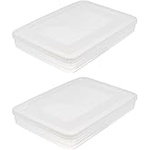 HOMSFOU 2pcs Dumpling Box Containers for Fridge Large Plastic Container Flat Storage Bins Stackable Food Storage Containers Refrigerator Box Dumpling Case Kitchen Supply Tray