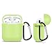 ZALU Compatible for AirPods Case with Keychain, Shockproof Protective Premium Silicone Cover Skin for AirPods Charging Case 2 & 1 (Airpods 1, Night Glow)