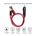 SPARKING 3FT Car Cigarette Lighter Plug 10A 12V Adapter with LED Lights Male Plug to Alligator Clips Car Battery Clip-on Extension Cable