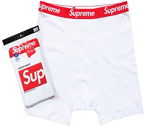 Legend Products Supreme Letters Logo Boxer Briefs (1 Boxer Brief) Black Or White (Medium (32-34), White)