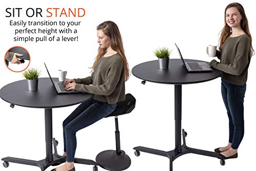 image for Stand Up Desk Store Pneumatic Adjustable-Height Cafe Table | Breakroom