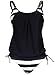 ACHICGIRL Women Black Color Block Striped Tankini with Triangle Briefs