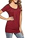 Halife Women's Pleated Front Tunic Shirts Scoop Neck Draped Ruched Blouses Tops