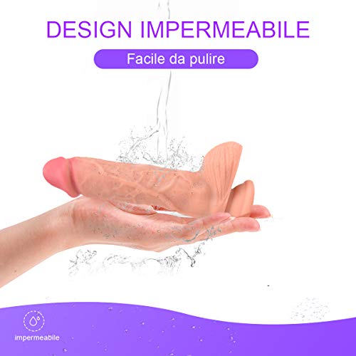 Massaggiatore in Silicone Pulito, Morbido ed Affidabile, con Ventosa Resistente, 20 cm