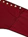 Allegra K Women's Round Neck Long Sleeve Stretchy Loose Casual Top Shirt L Burgundy