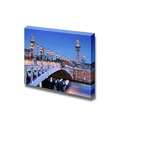Beautiful Scenery Landscape The Alexander Iii Bridge Across River Seine in Paris France - Canvas Art Wall Art - 12" x 18"