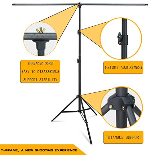 Portable Green Screen Backdrop with Stand, Carrying Bag & Spring Clamps