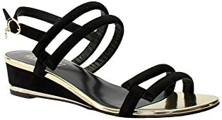 Loriblu Black Suede Wedge Heel Sandal