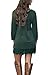 MiYang Women's Long Sleeve A-line Lace Stitching Trim Casual Dress M Green