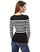 PattyBoutik Women Crewneck Striped Military Sweater