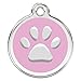 CNATTAGS Stainless Steel with Enamel Pet ID Tags Personalized (Round Paw)