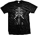 Cool Music T Shirt Amped Up Guitar Rib Cage Mens Tee S-5XL (Black, L)