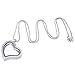RUBYCA Living Memory Floating Charm Heart Glass Locket Pendant Necklace 20 Inches 5pcs Silver Color