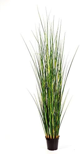 artplants - Artificial reed grass SIAM, green-yellow, 5 ft / 145 cm - Fake grass plant / Artificial plant