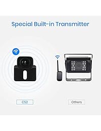 AUTO VOX Kit de cámara de copia de seguridad inalámbrica digital CS 2, monitor retrovisor de señal estable y cámara de marcha atrás para furgonetas, camiones, caravanas, SUV