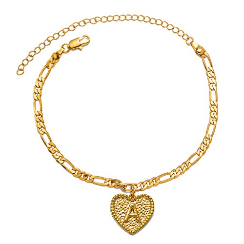 Initial Ankle Bracelets for Women Men, 18K Gold