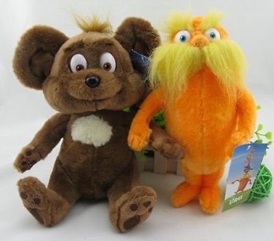 set of 2 Dr. Seuss The Lorax Plush Toy Baby Gift New