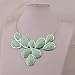 Jane Stone Mint Statement Flower Necklace Fashion Bib Chunky Wedding Jewelry (Fn0835-S-Mint)