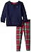 Nautica Little Girls' 2 Piece Knit Top with Pockets and Plaid Legging Set