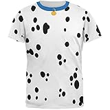 Dog Dalmatian Costume Blue Collar All Over Adult T-Shirt - Small
