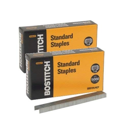 Bostitch Premium Standard Staples, Full-Strip, 0.25 Inch Leg, 5,000 per Box (SBS191/4CP)