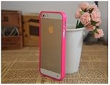 Hot Pink Lovely Soft Trim High Clear Back Hard Cover Bumper Case for iPhone 5 5G