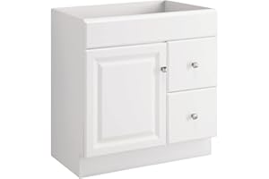 Design House Wyndham 30 Inch Bathroom Vanity, Ready to Assemble, Solid Wood, White, 597203