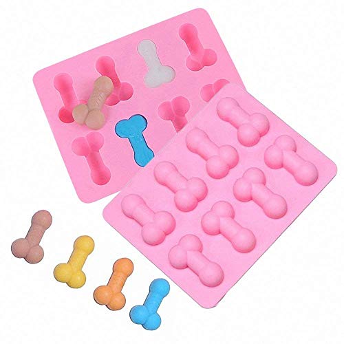MoldFun 2Pcs Small Cute Shape Cake Silicone Mold for Bachelorette Party Hilarious Funny DIY Chocolate Jelly Candy Cookie Fondant Ice Cube Mould Baking Tool Set