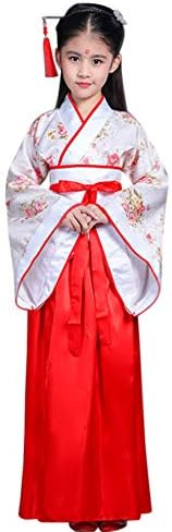 Tenthree Children Fairy Princess Dress Costume - Girls Chinese Style Show Stage Cosplay Aicent Theatre Play Party Christmas Halloween Folk Costumes
