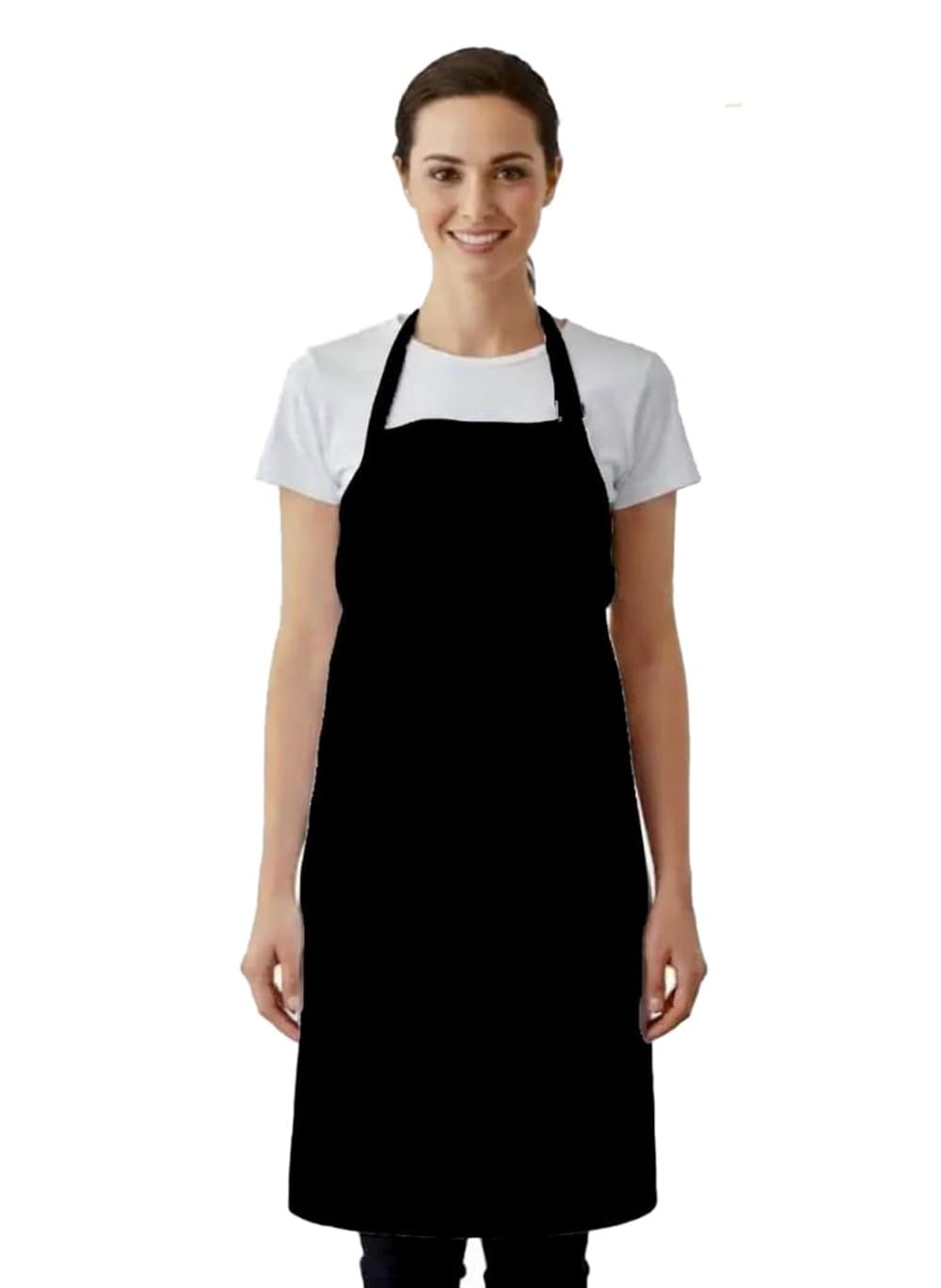 IBEX Unisex Bib Apron - No Pocket, Professional Kitchen Apron for Chefs, Waiters, Cooks, Bar Staff, Catering, Black