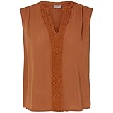 VERO MODA Women's linas Sleeveless V Neck Shirt With Vertical Front Detail