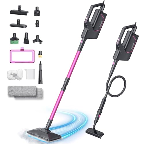 14 in 1 Steam Mop with Detachable Handheld Steam Cleaner, Multi Accessories, 440ml and 3-Level Steamer for Cleaning Floor, Tile, Carpet, BBQ Grill, and Grout by Leiksen - Used condition - US$50.90