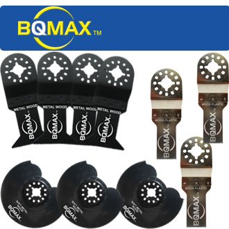 Jobmax Blades BQMAX - 10 Combo Pack Blades for Ridgid JobMax, Fein MultiMaster, Bosch PS50 Multi