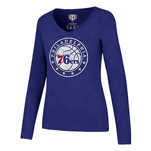 NBA Philadelphia 76Ers Women's Ots Rival Long sleeve Distressed Tee, X-Large, Royal