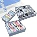 kilofly Home Bamboo Fabric Collapsible Small Item Storage Container [Set of 3]