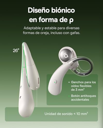 Eli Sport2 Auriculares Open Ear, Auriculares Deportivos de Conducción Aérea con Curva de Confort en S, 45H de Reproducción, SuperBass 2.0, IPX7, Bluetooth 6.0, Llamadas Claras con 4 Mic AI