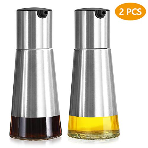 Oil and Vinegar Dispenser Set, Vakoo Stainless Steel Kitchen Oil Dispenser, 8oz Olive Oil Dispenser and Vinegar Dispenser (2 Pack) - Thumbnail 7
