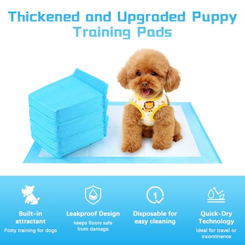 Pack of 100 Dog Pads, 33 x 45 cm Disposable Hygienic Pet Mats, Training and Training Wipes, Absorbent, Leak Resistant, Breathable
