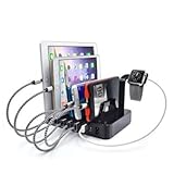 50W 6-Port USB Charging Station with Surge Protection - Black