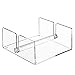 MyGift Modern Clear Premium Acrylic Napkin Holder for Dining Table with Center Weighted Bar, Tabletop Flat Dispenser Tray for 6 Inch Square Paper Napkins