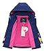 ZSHOW Girl's and Boy's Removeable Hooded Raincoat Waterproof Jacket with Fleece